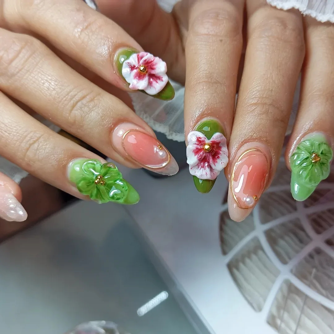 Flores tropicales en 3D